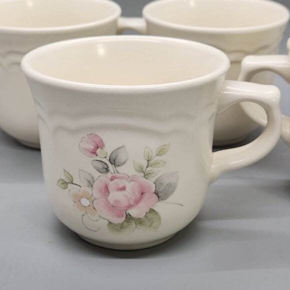 Pfaltzgraff U.S.A. Tea Rose Coffee/Tea Mugs/Cups 3" set of 4 - Picture 2 of 5